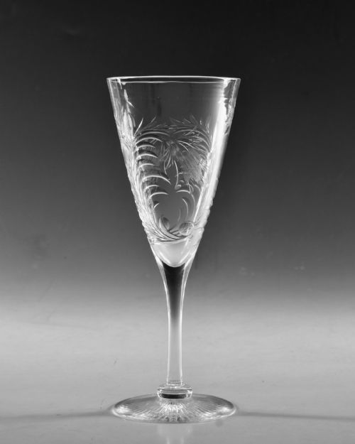 ANTIQUE GLASS INTAGLIO CUT FLUTE STEVENS WILLIAMS C1900 - ADDITIONAL PHOTO 4
