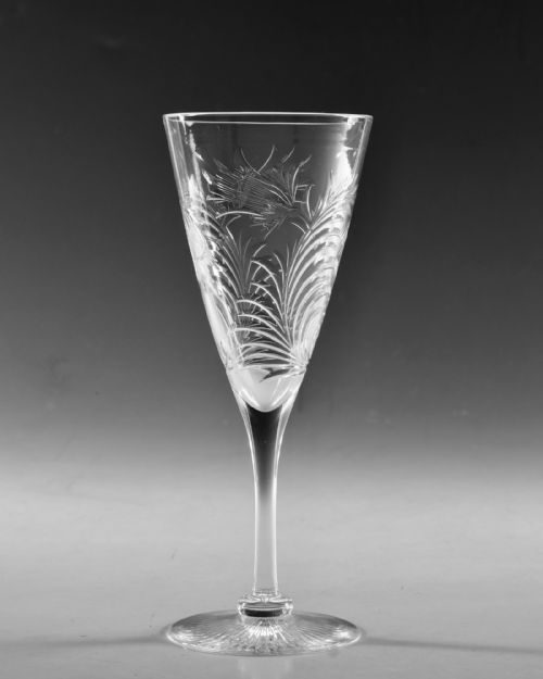 ANTIQUE GLASS INTAGLIO CUT FLUTE STEVENS WILLIAMS C1900 - ADDITIONAL PHOTO 5