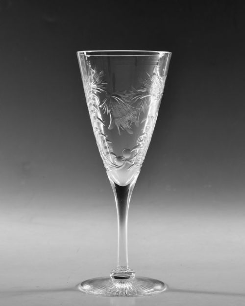 ANTIQUE GLASS INTAGLIO CUT FLUTE STEVENS WILLIAMS C1900 - ADDITIONAL PHOTO 6