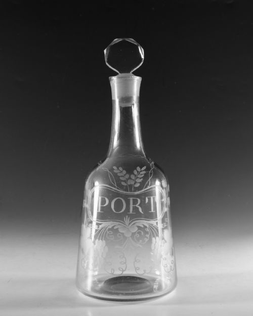 ANTIQUE GLASS PORT MALLET DECANTER ENGLISH C1770 - ADDITIONAL PHOTO 1