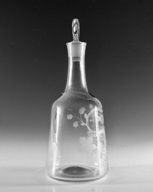 ANTIQUE GLASS PORT MALLET DECANTER ENGLISH C1770 - ADDITIONAL PHOTO 2