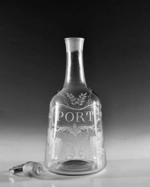 ANTIQUE GLASS PORT MALLET DECANTER ENGLISH C1770 - ADDITIONAL PHOTO 5
