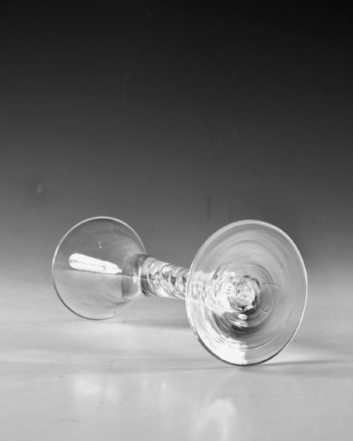 ANTIQUE GLASS MERCURY TWIST WINE GLASS ENGLISH C1755 - ADDITIONAL PHOTO 2