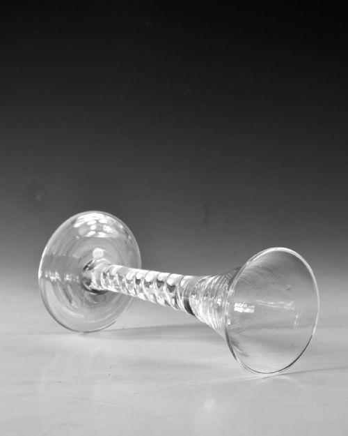 ANTIQUE GLASS MERCURY TWIST WINE GLASS ENGLISH C1755 - ADDITIONAL PHOTO 3