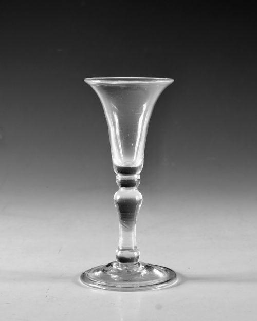 ANTIQUE GLASS BALUSTROID GIN GLASS ENGLISH C1750 - ADDITIONAL PHOTO 1
