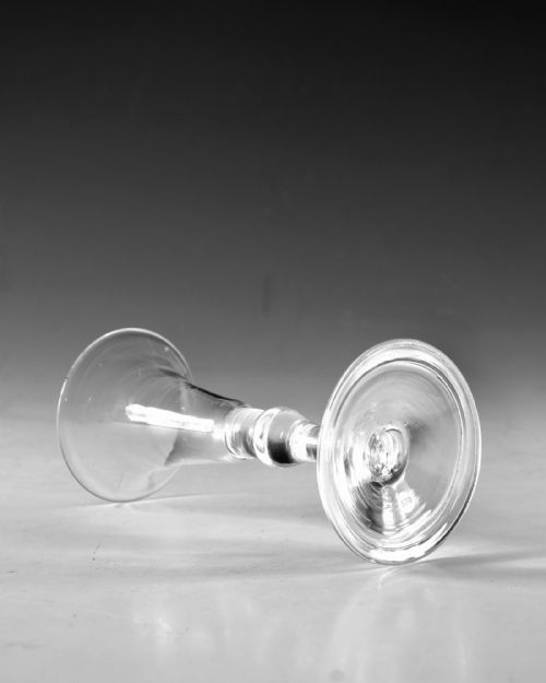 ANTIQUE GLASS BALUSTROID GIN GLASS ENGLISH C1750 - ADDITIONAL PHOTO 2