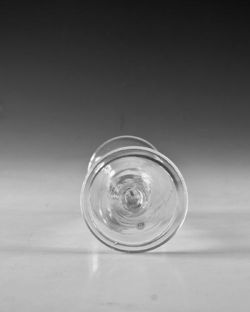 ANTIQUE GLASS BALUSTROID GIN GLASS ENGLISH C1750 - ADDITIONAL PHOTO 4