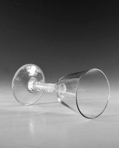 ANTIQUE GLASS GOBLET OPAQUE TWIST STEM ENGLISH C1765 - ADDITIONAL PHOTO 3