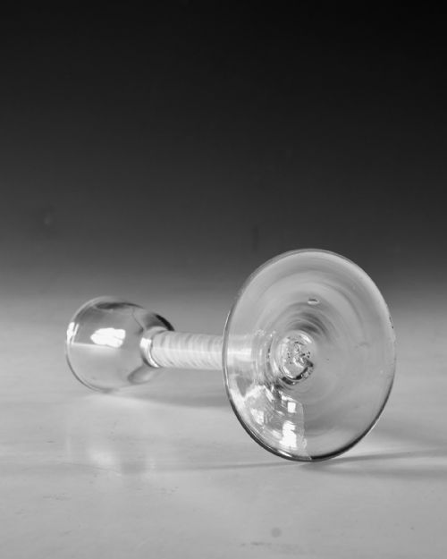 ANTIQUE GLASS OPAQUE TWIST CORDIAL GLASS ENGLISH C1765 - ADDITIONAL PHOTO 4