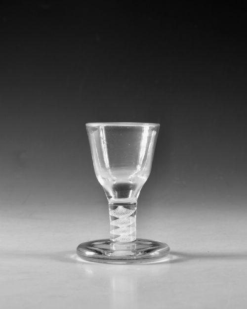 ANTIQUE GLASS OPAQUE TWIST FIRING GLASS ENGLISH C1765 - ADDITIONAL PHOTO 1