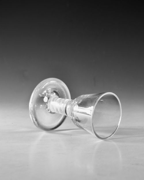 ANTIQUE GLASS OPAQUE TWIST FIRING GLASS ENGLISH C1765 - ADDITIONAL PHOTO 3