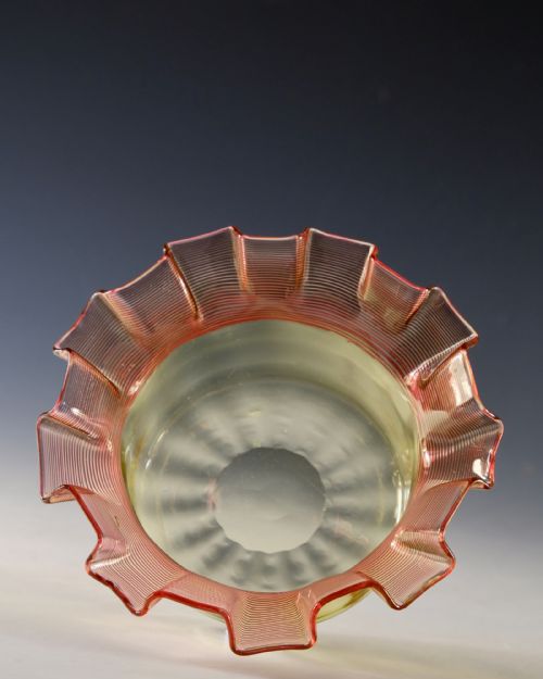 ANTIQUE GLASS FINGER BOWL AND STAND ENGLISH C1900 - ADDITIONAL PHOTO 2