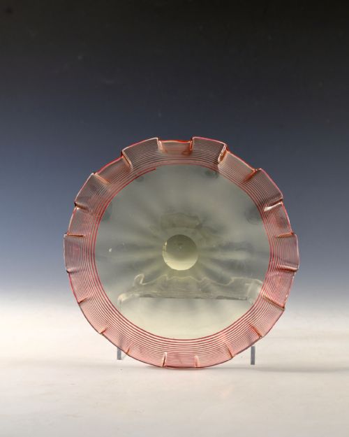 ANTIQUE GLASS FINGER BOWL AND STAND ENGLISH C1900 - ADDITIONAL PHOTO 3