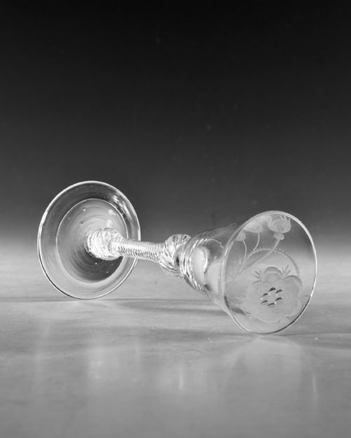 ANTIQUE GLASS JACOBITE WINE GLASS ENGLISH C1745 - ADDITIONAL PHOTO 6