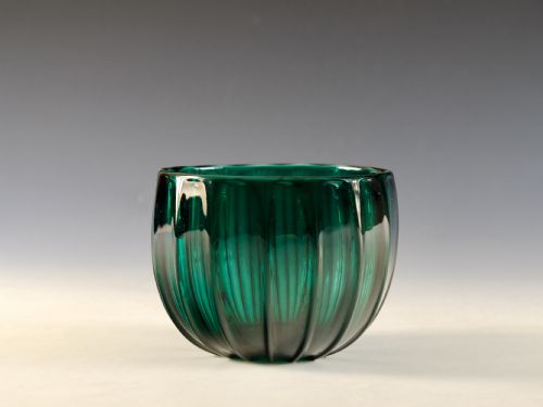 antique glass green finger bowl english c1820 - CATEGORY: ANTIQUE GLASS - DATED GEORGIAN