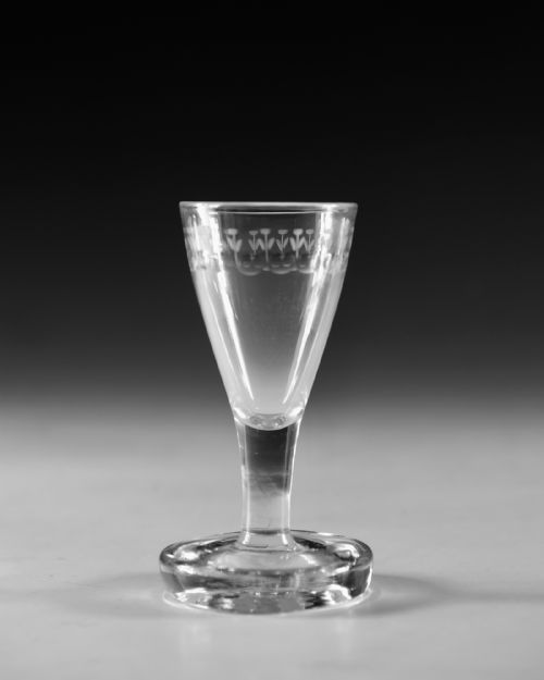 ANTIQUE GLASS PLAIN STEM FIRING GLASS ENGLISH C176070 - ADDITIONAL PHOTO 1