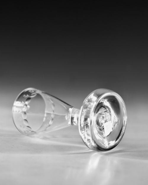 ANTIQUE GLASS PLAIN STEM FIRING GLASS ENGLISH C176070 - ADDITIONAL PHOTO 2