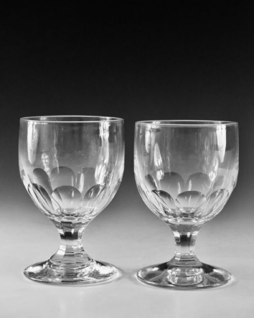 ANTIQUE GLASS RUMMERS PAIR ENGLISH C1900 - ADDITIONAL PHOTO 2