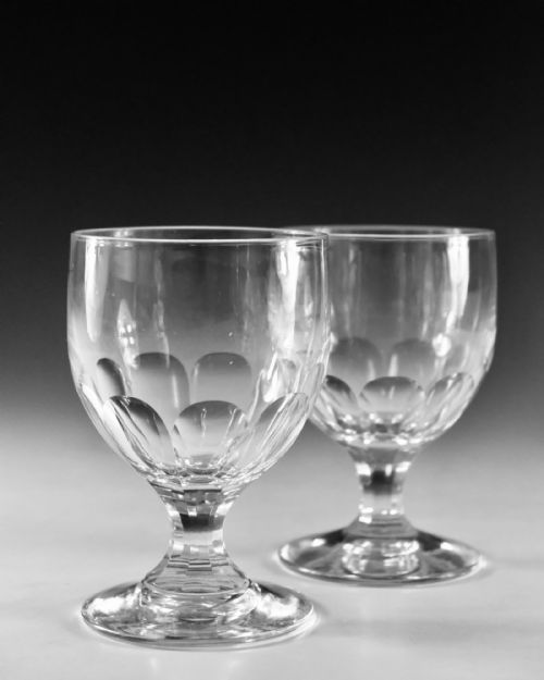 ANTIQUE GLASS RUMMERS PAIR ENGLISH C1900 - ADDITIONAL PHOTO 3