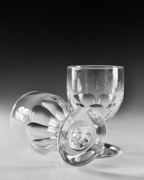 ANTIQUE GLASS RUMMERS PAIR ENGLISH C1900 - ADDITIONAL PHOTO 5