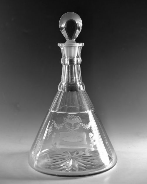 ANTIQUE GLASS SHIP'S DECANTER ENGLISH C1810 - ADDITIONAL PHOTO 2