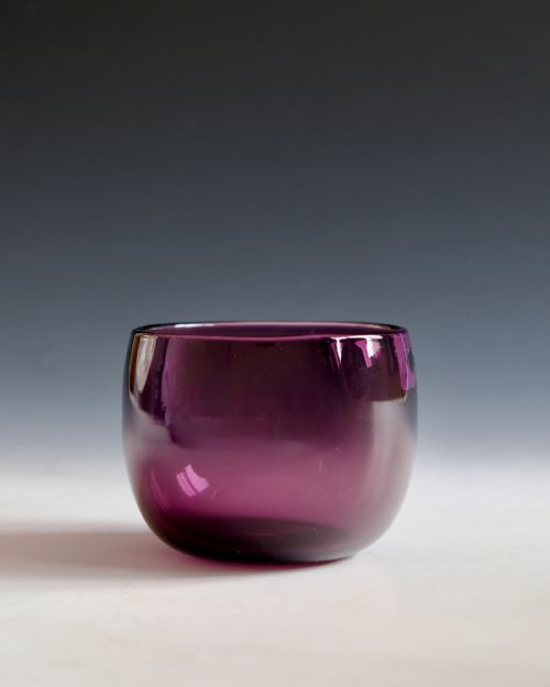 ANTIQUE GLASS AMETHYST FINGER BOWL ENGLISH C1830 - ADDITIONAL PHOTO 1