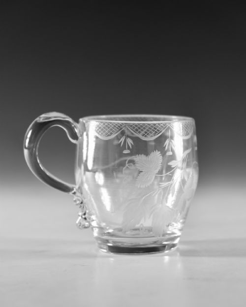 ANTIQUE GLASS SMALL MUG ENGLISH C1790 - ADDITIONAL PHOTO 3