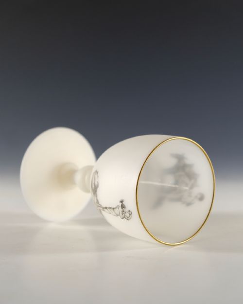ANTIQUE GLASS GOBLETS PAIR RICHARDSON 1855 - ADDITIONAL PHOTO 8