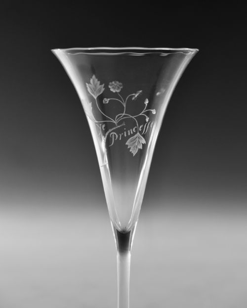 ANTIQUE GLASS WINE FLUTE POWELL WHITEFRIS C1900 - ADDITIONAL PHOTO 2