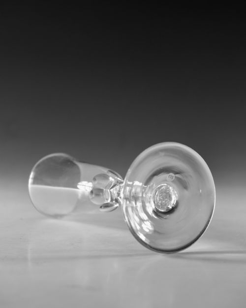 ANTIQUE GLASS FACET STEM ALE GLASS ENGLISH C1780 - ADDITIONAL PHOTO 2