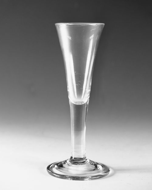 ANTIQUE GLASS PAIN STEM ALE FLUTE ENGLISH C1760 - ADDITIONAL PHOTO 1