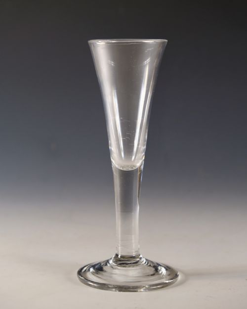 ANTIQUE GLASS PAIN STEM ALE FLUTE ENGLISH C1760 - ADDITIONAL PHOTO 2