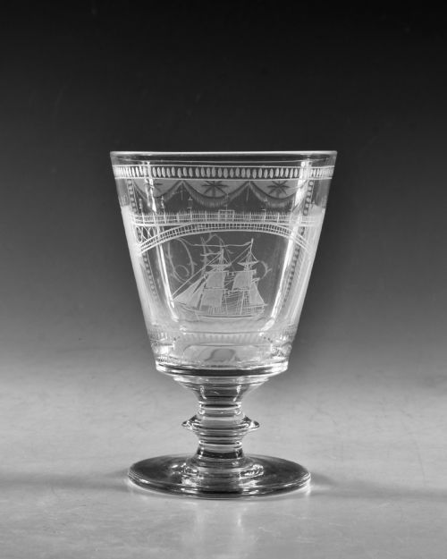 ANTIQUE GLASS SUNDERLAND BRIDGE RUMMER ENGLISH C1820 - ADDITIONAL PHOTO 1