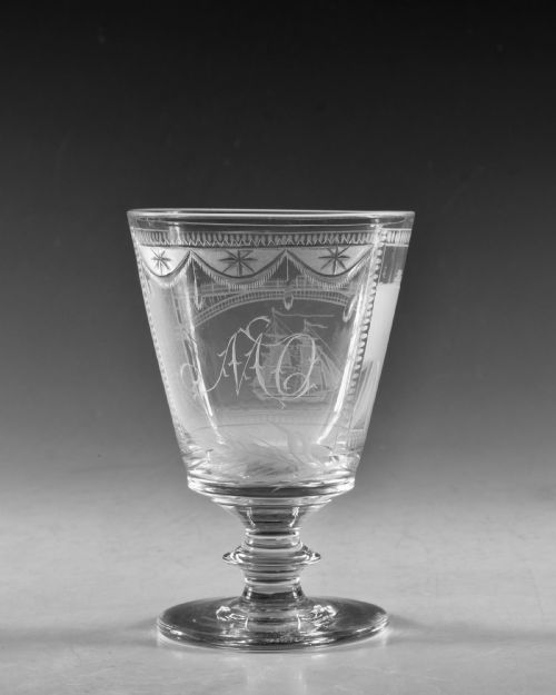 ANTIQUE GLASS SUNDERLAND BRIDGE RUMMER ENGLISH C1820 - ADDITIONAL PHOTO 3