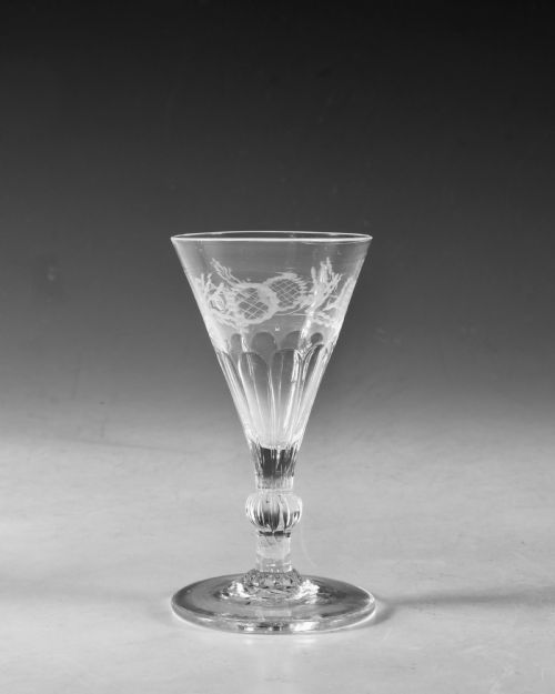 ANTIQUE GLASS GIN GLASSES SET OF SIX ENGLISH C1790 - ADDITIONAL PHOTO 4