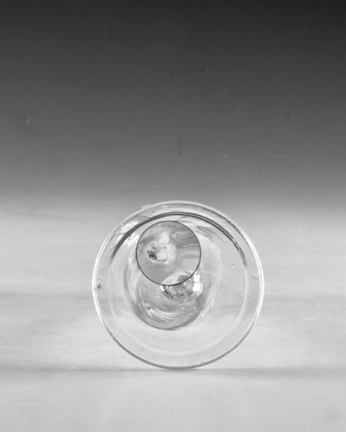ANTIQUE GLASS PLAIN STEM WINE GLASS ENGLISH C1760 - ADDITIONAL PHOTO 4