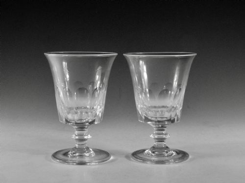 antique glass pair of rummers english c1830 - CATEGORY: ANTIQUE GLASS - DATED GEORGIAN