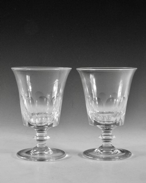 ANTIQUE GLASS PAIR OF RUMMERS ENGLISH C1830 - ADDITIONAL PHOTO 2