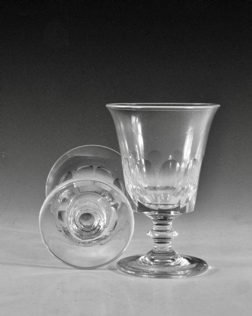 ANTIQUE GLASS PAIR OF RUMMERS ENGLISH C1830 - ADDITIONAL PHOTO 3