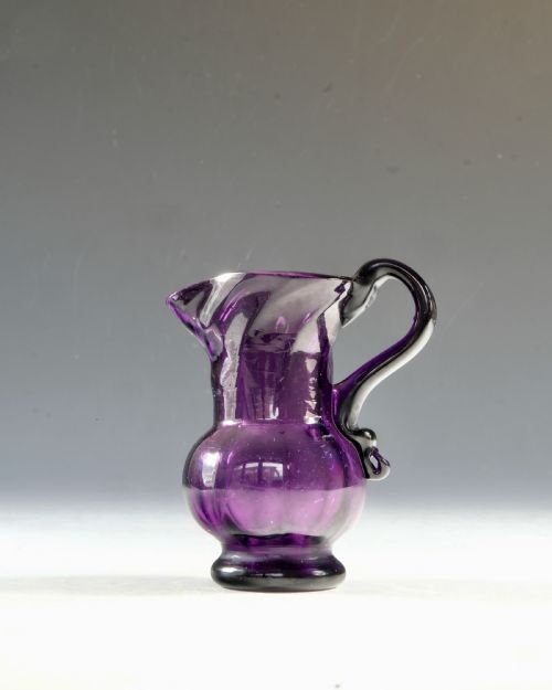 ANTIQUE GLASS CREAM JUG AMETHYST ENGLISH C1790 - ADDITIONAL PHOTO 2
