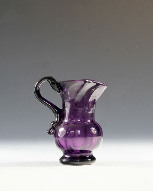ANTIQUE GLASS CREAM JUG AMETHYST ENGLISH C1790 - ADDITIONAL PHOTO 3
