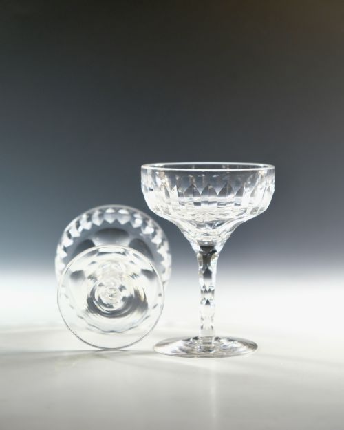 ANTIQUE GLASS CHAMPAGNE GLASSES SIX ENGLISH C1900 - ADDITIONAL PHOTO 6