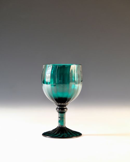 ANTIQUE GLASS GREEN WINE GLASS ENGLISH LATE 18TH CENTURY - ADDITIONAL PHOTO 1