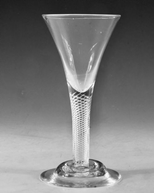 ANTIQUE GLASS AIR TWIST GOBLET ENGLISH C1755 - ADDITIONAL PHOTO 2