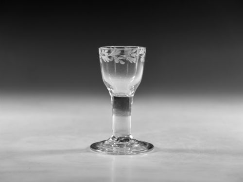 antique glass dram glass english c1770 - CATEGORY: ANTIQUE GLASS - DATED 18TH CENTURY