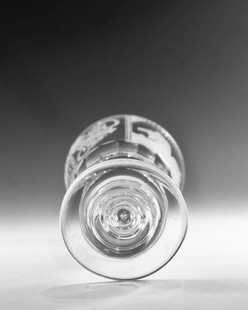 ANTIQUE GLASS GOBLET ENGRAVED NEPTUNE BY THOMAS HUDSON 1830 - ADDITIONAL PHOTO 8