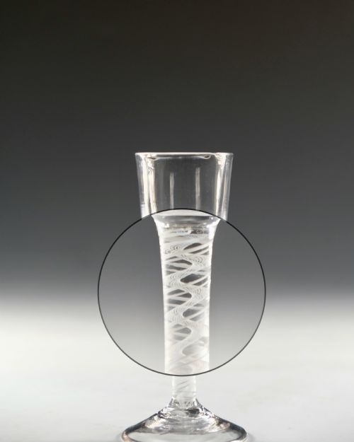 ANTIQUE WINE GLASS OPAQUE TWIST ENGLISH C1765 - ADDITIONAL PHOTO 4