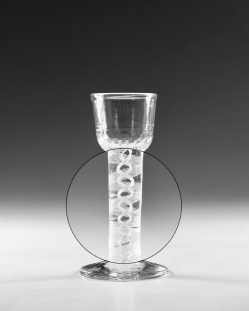 ANTIQUE WINE GLASS OPAQUE TWIST ENGLISH C1765 - ADDITIONAL PHOTO 2