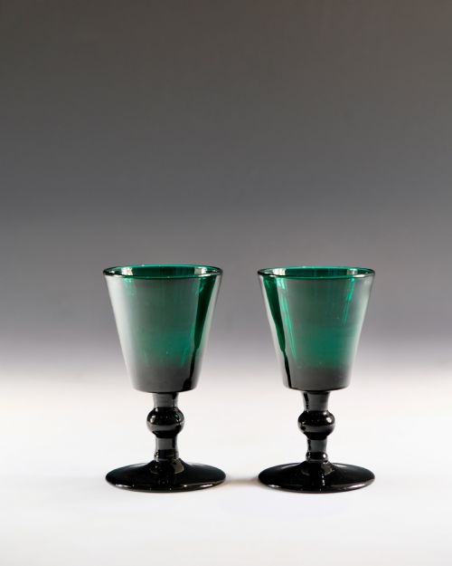 GEORGIAN GREEN WINE GLASSES SET OF SIX ENGLISH C1820 - ADDITIONAL PHOTO 2