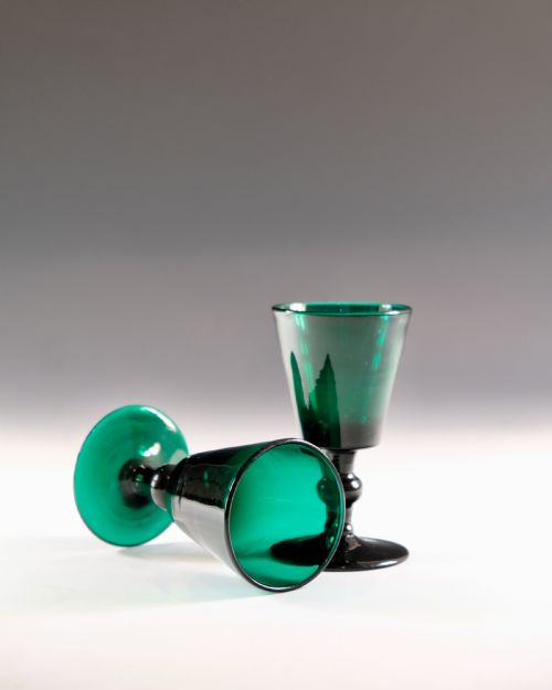 GEORGIAN GREEN WINE GLASSES SET OF SIX ENGLISH C1820 - ADDITIONAL PHOTO 4